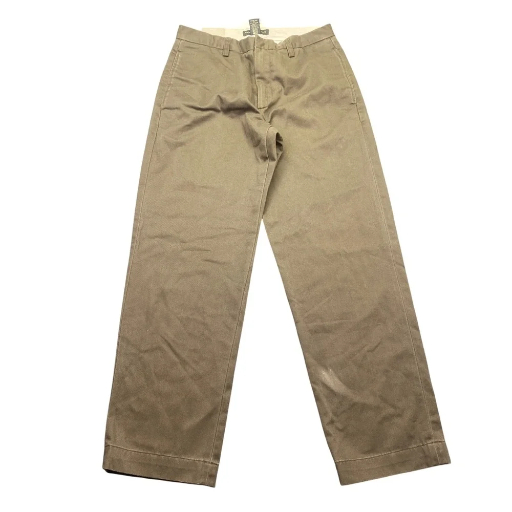 Banana Republic Gavin Flat Front Chino Pants Mens Sz 32 Brown Straight Leg NWT